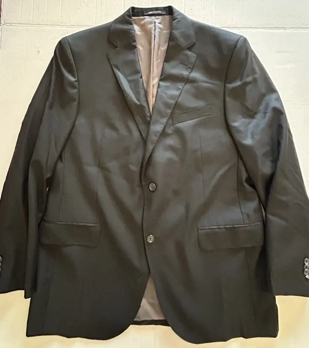 Cremieux Loro Piana Super 130s Wool Blazer Mens Sz 43R Black Solid Sports Coat